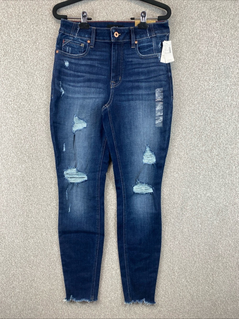 Maurices Edgley Super Skinny High Rise Distressed Jeans 8 Reg Raw Hem